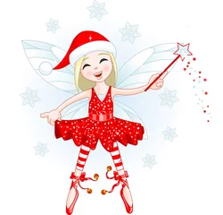 Muurstickers Little Christmas fairy © Anna Velichkovsky
