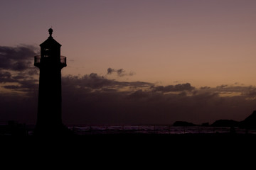 Whitby lighthouse at Night
