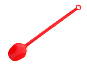 Red plastic ladle