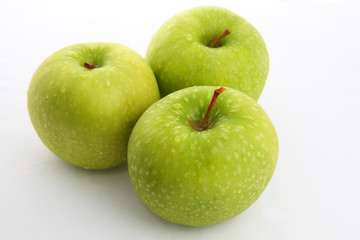 green apples isolated on white