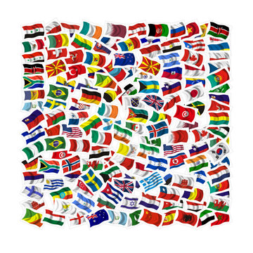 Collection of Flags on a white background