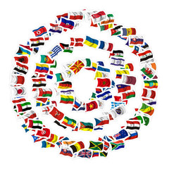 Collection of Flags on a white background