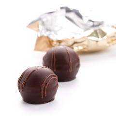 two foil opened sweets