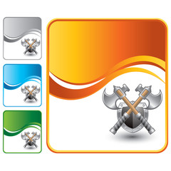 crossed axes multicolored wave backgrounds