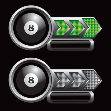 eight ball green and gray arrow banners