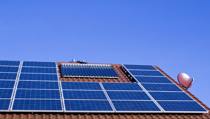 the roof of a house with photovoltaic