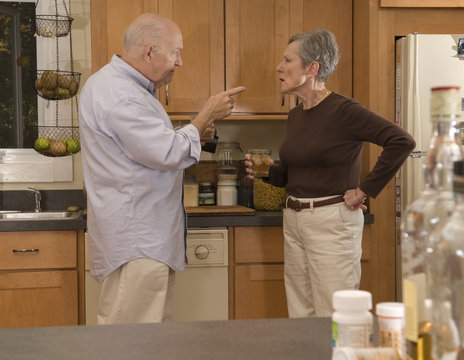 Addiction - senior couple fighting