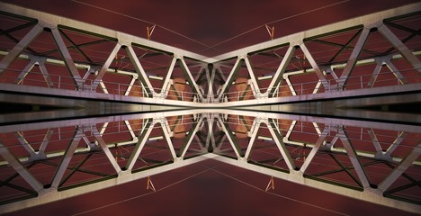 Stahlfliege - Spiegelung einer Br&uuml;cke