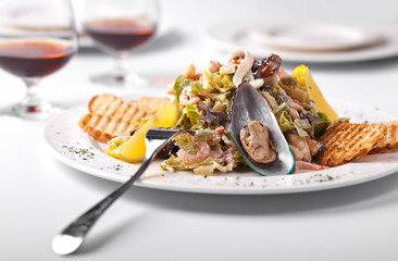 Salad with seafood