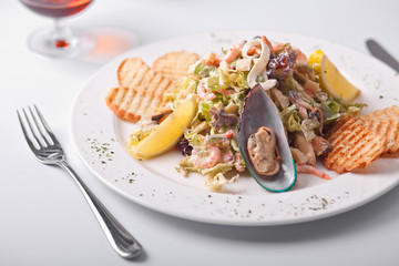 Salad with seafood