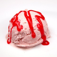 Strawberry ice cream scoop.