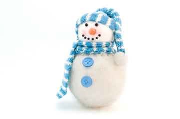 Snowman in a scarf and hat