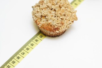 Crunchy carrot muffins on centimeter