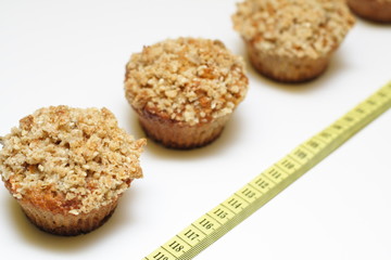 Crunchy carrot muffins with centimeter