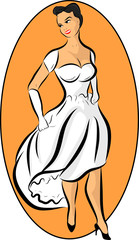 femme qui porte une robe blanche