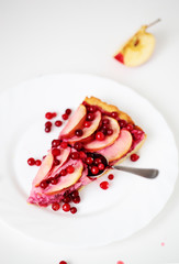 Homemade cowberry and apple pie.