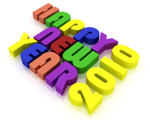 happy new year isolated on white