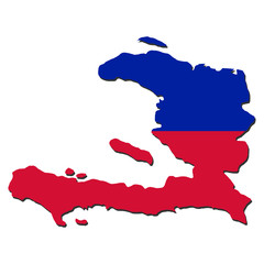 Fototapeta premium map of Haiti and their flag illustration