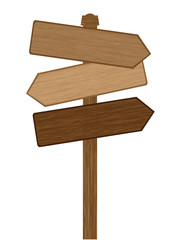 Wooden direction sign