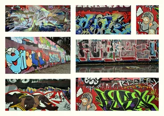 Foto op Plexiglas Graffiti collage graffiti ... college