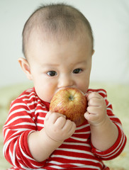 baby and apple