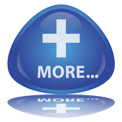 "More..." Button with + sign (shiny - vector - reflection)