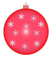 Bola  roja de adorno para  árbol de navidad
