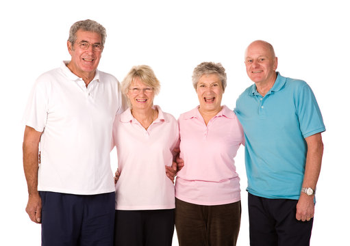 Group of mature exercise friends