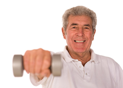 Senior Man Lifting Weights