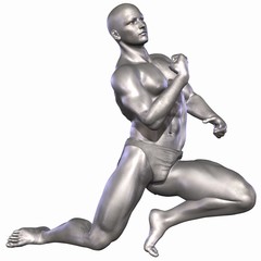 Fototapeta premium Silver Bodybuilder
