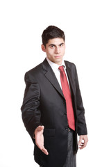 Portrait of a business man holding money