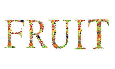 Fruit word made of real berries