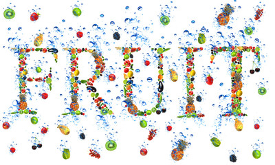 Fruit word made of real berries