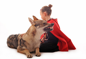 petit chaperon rouge et loup agressif