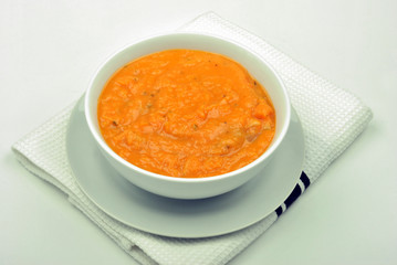 organic and healthy butternut squash creme soup