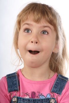 Girl with surprised or shocked expression