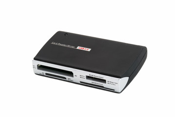 Card reader isolated over white background