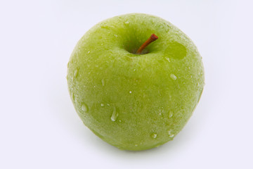 Wet green apple