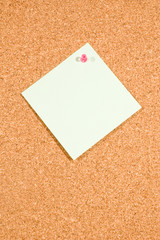 memo board with empty note  on white background