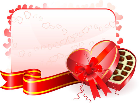 Dark Chocolate box Valentine's Day design background
