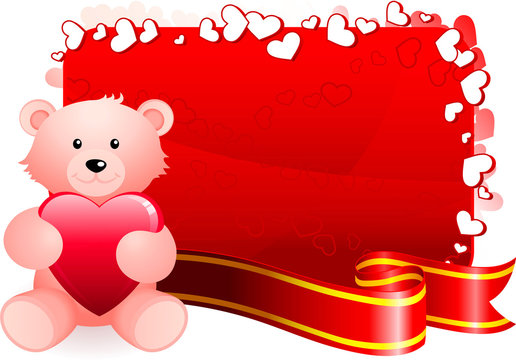Teddy bear romantic Valentine's Day design background