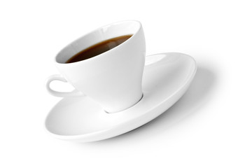 cup of black coffee isolated