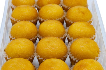closeup orange cakes
