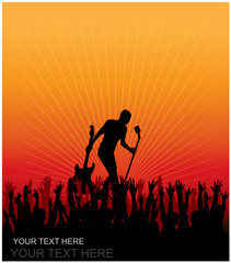 Concert cheering audience vector background