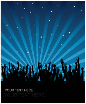 Party cheering audience vector background