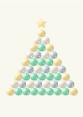 Weihnachtsbaum aus pastellfarbenen Kugeln