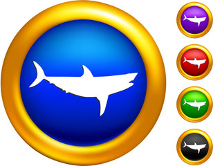 shark icon on  buttons with golden borders