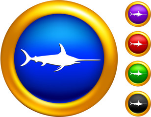 sword fish icon on  buttons with golden borders