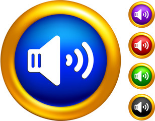 sound speaker icon on  buttons with golden borders