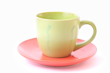 green cup isolated on white